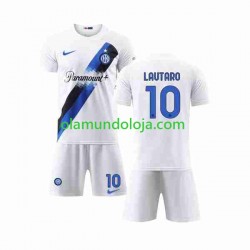 Camisola Inter de Milão Lautaro Martinez 10 Criança Equipamento Segundo 2023-2024 Manga Curta
